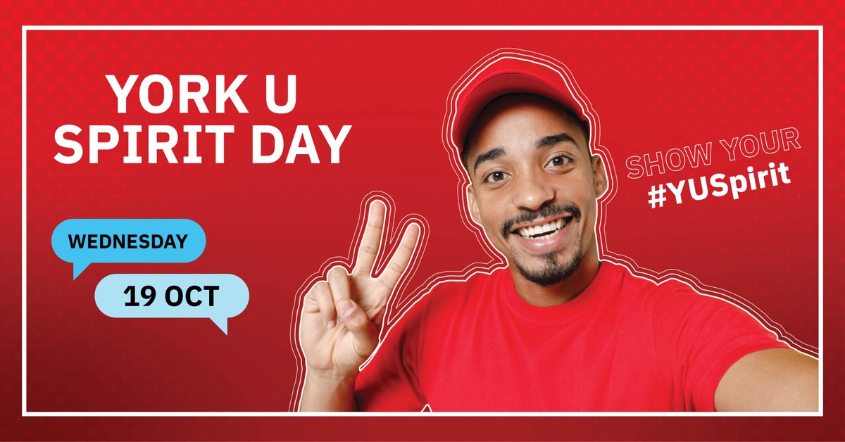 York History (@yorkhist) on Twitter photo Mark your calendars for Oct. 19 and celebrate Spirit Day <a href="/YorkUniversity/">York University</a>! Wear your #YorkU colours and join in on the festivities around campus: yorku.ca/events/spiritd… #YUSpirit Mark your calendars for Oct. 19 and celebrate Spirit Day <a href="/YorkUniversity/">York University</a>! Wear your #YorkU colours and join in on the festivities around campus: yorku.ca/events/spiritd… #YUSpirit
