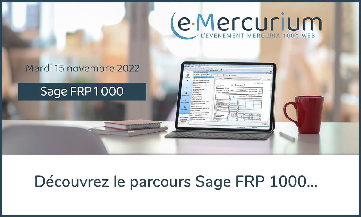 🚨 e-Mercurium 2022 #sagefrp1000
📆 RDV 15 Nov. 📌 Inscription gratuite sur : mercuria.eventmaker.io/programme-sage…?
☑️ Besoin d’une vision à 360° de votre activité comptable et financière ? Sage FRP 1000 répond à vos attentes !
#sagefrp1000 #dematerialisation #fiscalité #comptabilité #finance