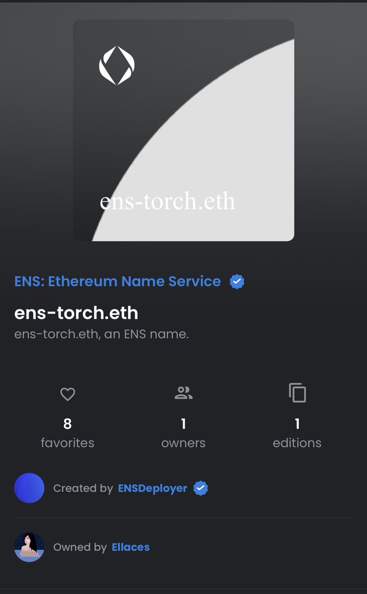Thank you so much <a href="/LegallyBullnde/">LegallyBullnde</a> for handing the ENS Torch to me! Honoured that I got to be part of this <a href="/ENSTorchRelay/">ENS-Torch-Relay.eth</a> alongside all the notable past recipients 🙌🏻🤍🔥 

Will carefully consider who to hand this over to next! 🙆🏻‍♀️