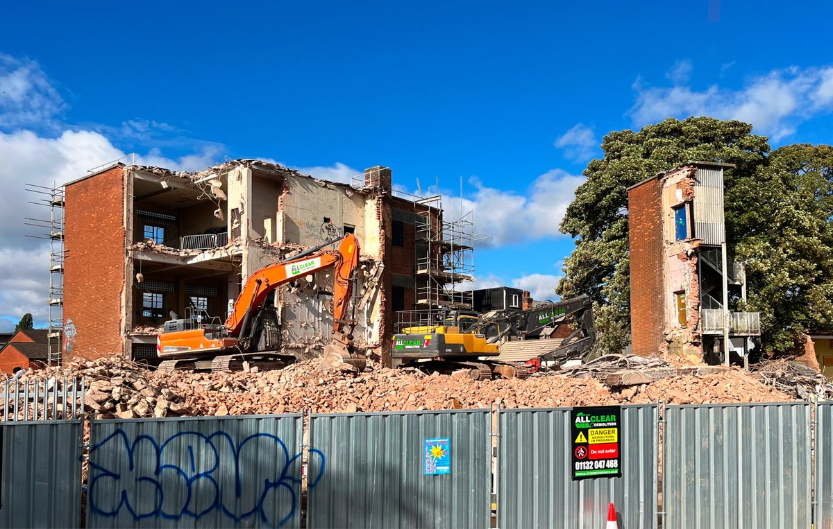 philbanting's tweet photo. Dial D for Demolition at the former telephone exchange #SellyPark #Stirchley #DemolitionWatch https://t.co/DWKiMPJ31F