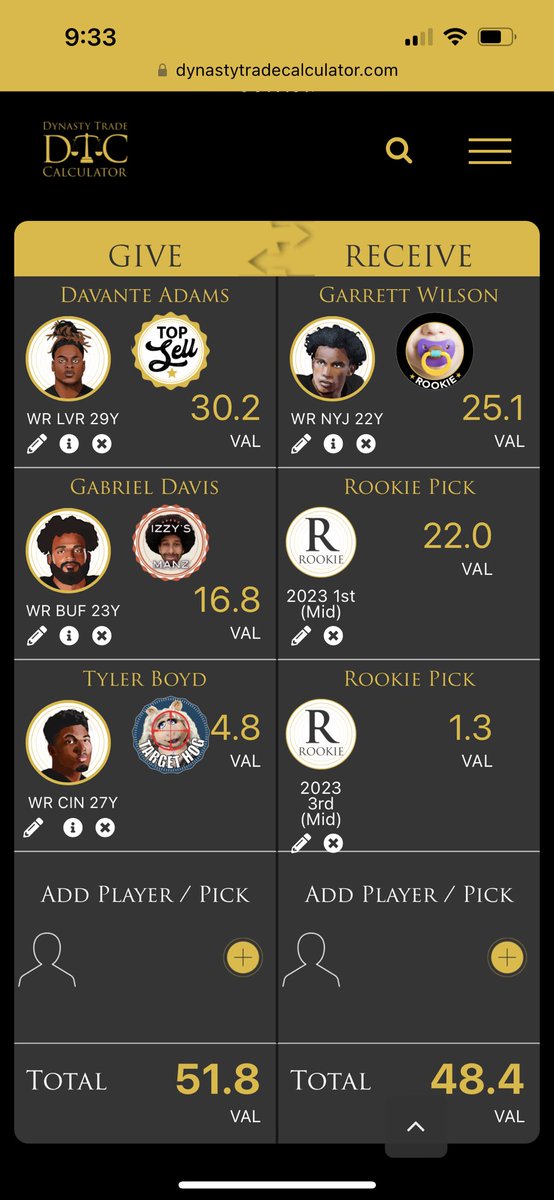 JWBestball's tweet photo. @FFDynastyTrades looks pretty close https://t.co/jQLzjJuSdx
