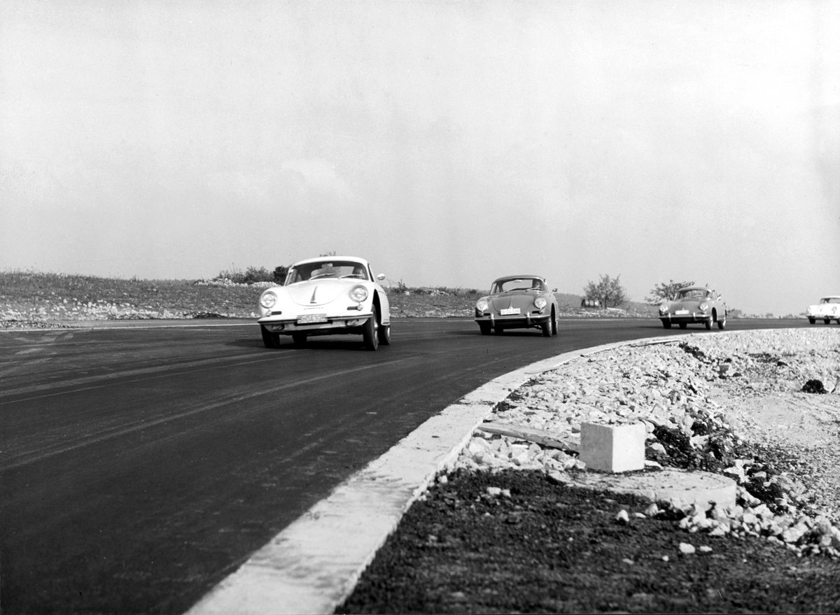 60 years ago today, 15 October 1962: The inauguration and first use of the proving ground at Weissach with a Porsche 356 B.