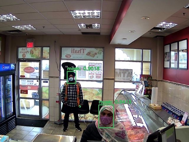 MegaMindTechAI's tweet photo. "Here are some working shots from AI Mask Detector Signs working in local business" https://t.co/VK5pdv4BlW