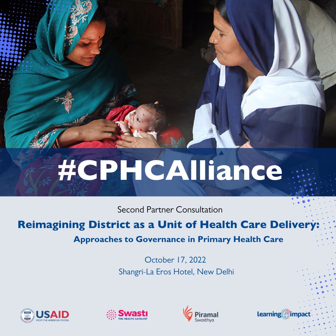 learning4impact's tweet photo. India’s quest for #UHC recognizes 👉#ComprehensivePrimaryHealthCare is critical for achieving better health outcomes. Key sectoral leaders are coming together under the aegis of #CPHCAlliance for a think tank to re-imagine districts as a unit of healthcare delivery. #Staytuned! https://t.co/NdlMhvBn3R