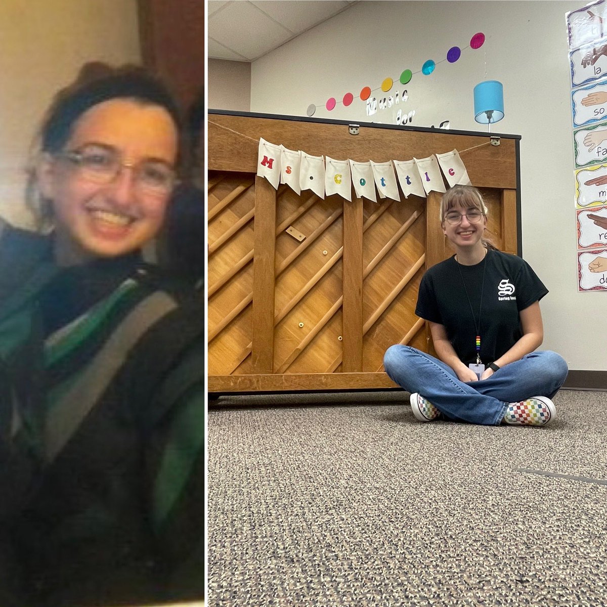 MsCottleMusic's tweet photo. Happy #FuntasticFriday from a Spring Band Alumni turned Spring ISD  elementary music teacher! I’m always down to support @SpringISDPVA students. 💚💙❤️ Good luck tomorrow bands!! @Joerclark https://t.co/rQ7F3p5Lrl