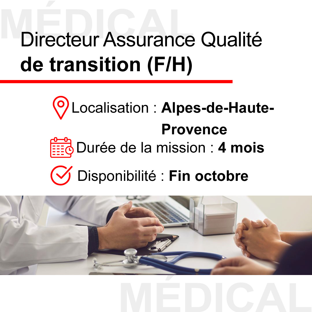 ReactiveExec's tweet photo. 🚨 𝐎𝐅𝐅𝐑𝐄 𝐃𝐄 𝐌𝐈𝐒𝐒𝐈𝐎𝐍 𝐄𝐍 𝐔𝐑𝐆𝐄𝐍𝐂𝐄 🚨
Nous recherchons en urgence pour l'un de nos Clients dans le secteur médical :
Directeur Assurance Qualité de transition
https://t.co/ddlxKIFUyF
#managementdetransition #managerdetransition #interimmanagement #management https://t.co/YvEN0x1Zw5