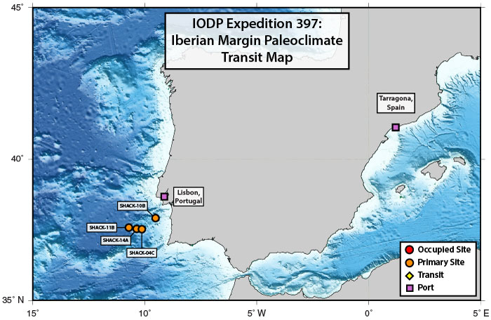 JRSO_IODP's tweet image. Today is #GeologicMapDay for #EarthScienceWeek, and we are highlighting #Exp397: Iberian Margin Paleoclimate, that is getting underway soon! These maps show the site locations that will be occupied during the expedition. #IODP #JRSO #NSFfunded @NSF @TheJR