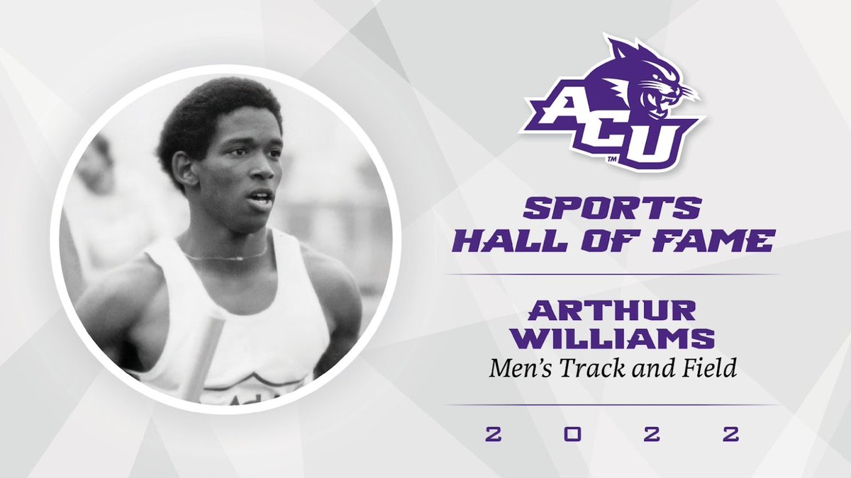 ACUsports's tweet photo. #ACUHOF | Arthur Williams was a 10-time NCAA Division II All-American in the 4x100 and 4x400 relays as well as the 200 meters, and a two-time NCAA Division I All-American (4x100 relay in 1984 and 4x400 relay in 1985).

🔗 https://t.co/8DOK3ZHXxR

#GoWildcats https://t.co/J2xBR1tTAa
