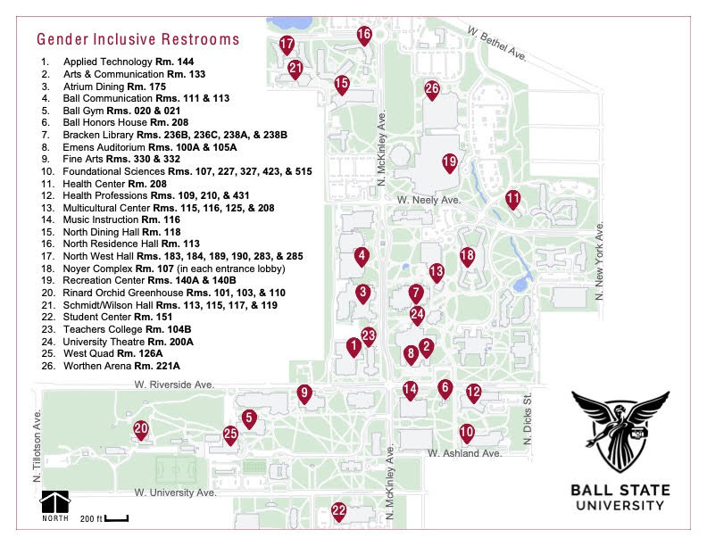 ProfFergie's tweet photo. Per today's discussion, here's a map of the gender inclusive bathrooms on campus #bsueng490 https://t.co/rw99u8Rnxb