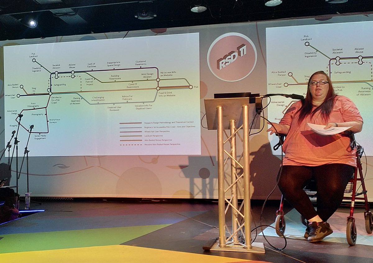 <a href="/ChantalSpencer_/">Chantal Spencer (she/her)</a>  presenting the aims, objectives and challenges of designing Brighton's first accessible pub crawl, and the Labour of Participation Index. #RSD11