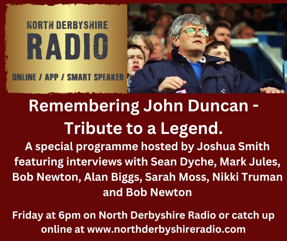 Joshua Smith (@smithjournalist) on Twitter photo #Spireites fans. My tribute to the wonderful John Duncan will be on <a href="/NorthDerbsRadio/">NorthDerbyshireRadio</a> from 6pm. The listen live link is below. I hope I've done him and the club proud ❤️
northderbyshireradio.com/ndrp/ #Spireites fans. My tribute to the wonderful John Duncan will be on <a href="/NorthDerbsRadio/">NorthDerbyshireRadio</a> from 6pm. The listen live link is below. I hope I've done him and the club proud ❤️
northderbyshireradio.com/ndrp/