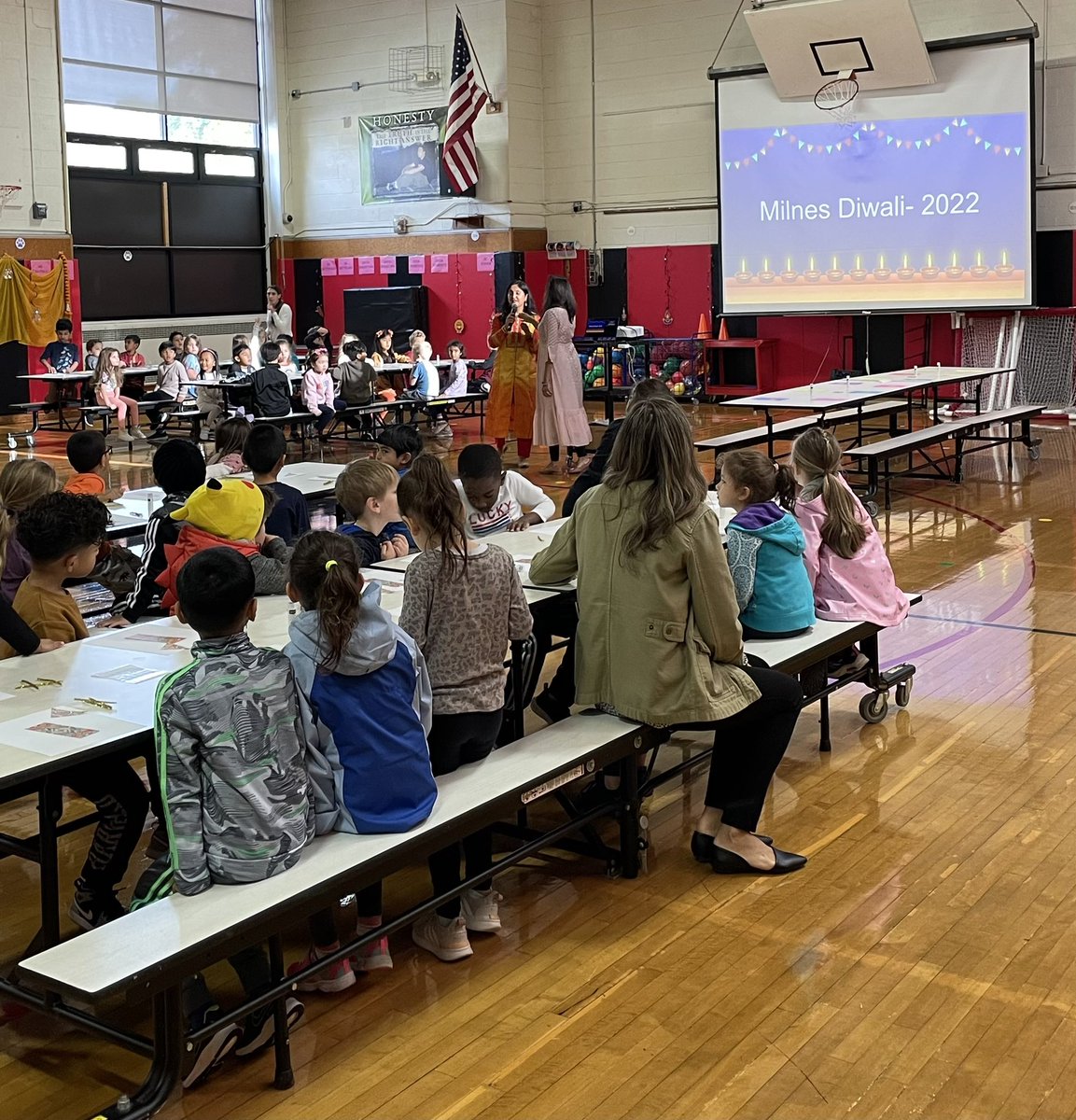 HenryBMilnes's tweet photo. Thank you for sharing Diwali, the Festival of Lights, with Milnes today. It was wonderful to learn about the festival and see the ornate decorations and attire. Each student made a craft to take home. Thank you to our wonderful parents and PTA for sponsoring the event. https://t.co/ECHVlmexTE