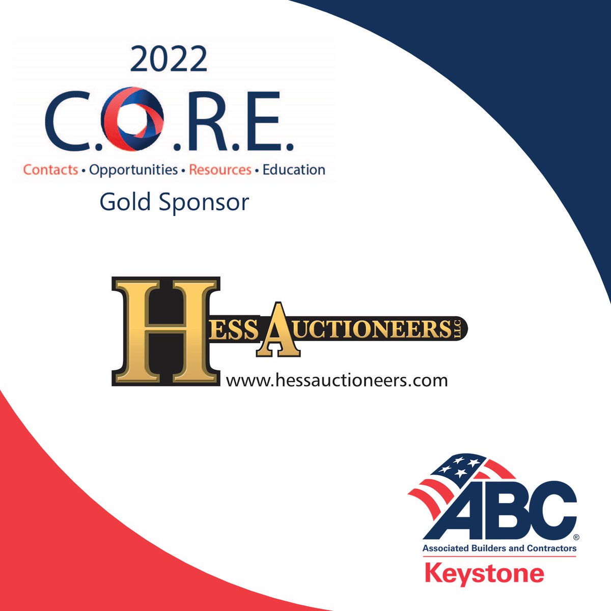 Thank you to Hess Auctioneers, LLC for being a Gold C.O.R.E. Sponsor for 2022! View a full listing of all our generous C.O.R.E. Sponsors and sign up to be a 2023 Sponsor here: abckeystone.org/core-program/ #ABCMeritShopProud