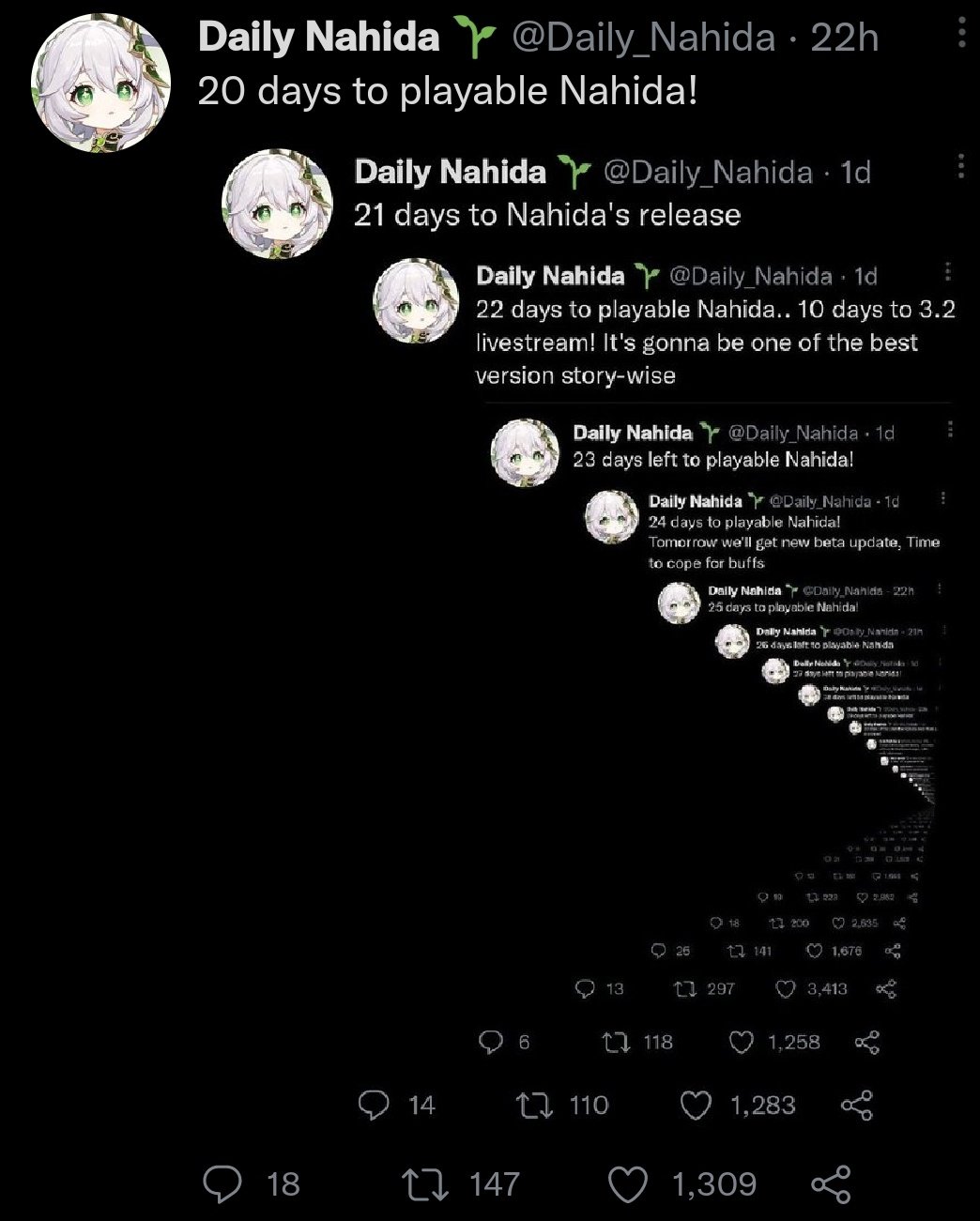 Daily Nahida 🌱 on Twitter: "19 days left to Nahida.. A week left to 3.2 ...