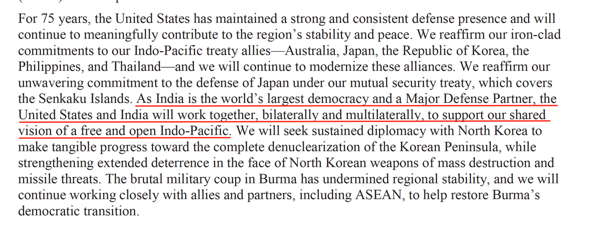 VVSNair's tweet photo. The Biden-⁠Harris Administration’s #NationalSecurityStrategy 2022 via @WhiteHouse 

See: https://t.co/A26JszfGvk 

You can read/ download the rest of the 48 pages Prose here: https://t.co/37g8WrQzYc 

#IndNatSec Mention in "Patches" not Dispatches 👇 https://t.co/LpGU1PlVBn