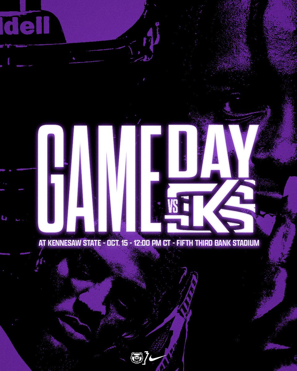UCA_Football's tweet photo. It's GAME DAY in the Peach State! UCA vs. Kennesaw St. in their first meeting at 1⃣2⃣ (CT) from Fifth Third Bank Stadium. BIG matchup in the ASUN! #BearClawsUp 
📻 https://t.co/AJL2BOZPs9
📺 https://t.co/Cq1ChBTnh4
📊 https://t.co/lUwqvPtwmE https://t.co/AZKqGxWGPK