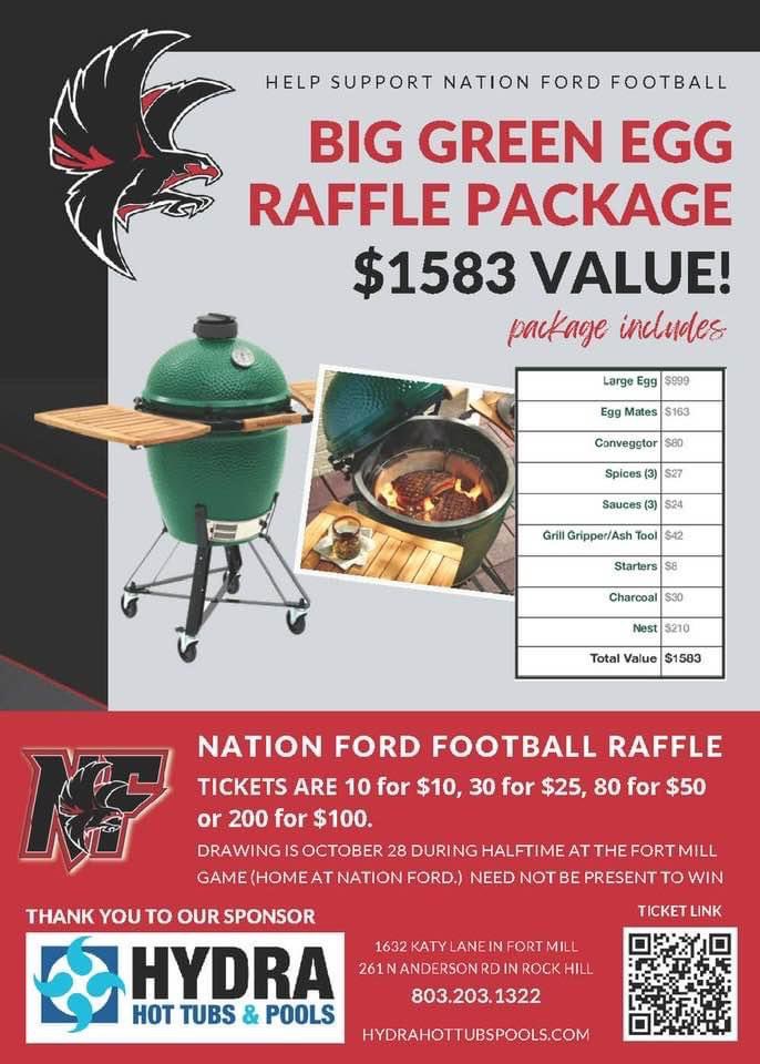 Please support <a href="/NafoFalconsFB/">NAFO_Football</a> by purchasing a few raffle tickets. Don’t miss your chance to win a Big Green Egg grill and accessories worth over $1500. Get your tickets today!