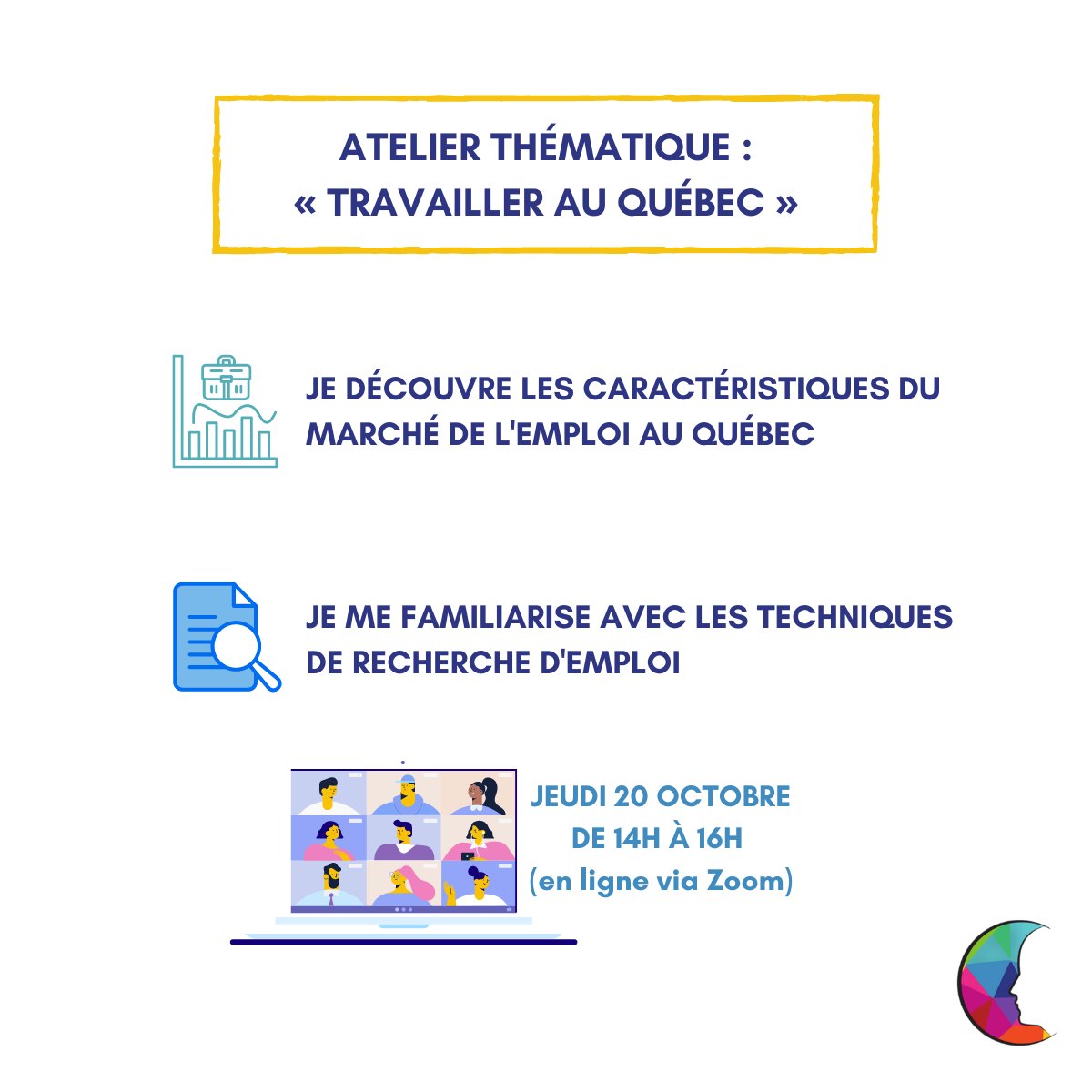 CentrEcouteUQAM's tweet photo. 🔔 Participez à notre prochain atelier thématique! 🔔
Nous vous donnons rendez-vous le jeudi 20 octobre de 14h à 16h pour notre prochain atelier thématique 
Pour participer, il ne s'agit que de se connecter à la rencontre Zoom à 14h.
→ https://t.co/TdAJJPSBoF
À bientôt! https://t.co/hTUfhRZE8k