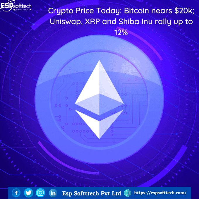 cryptosamem's tweet image. Crypto Price Today: Bitcoin nears $20k; Uniswap, XRP and Shiba Inu rally up to 12% espsofttech.com #cryptocurrency #blockchainrevolution  #BSC #business #wazirx  #blockchaintech #solana #blockchainnews #investor #blockchaintechnology #bitcoinprice #Web3 #TRENDS