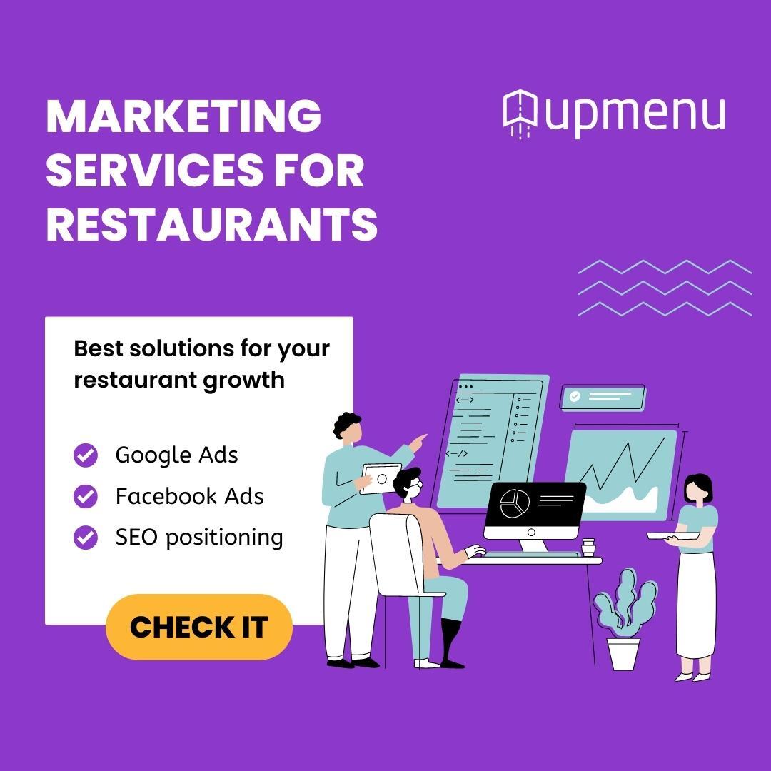 UpMenuCOM's tweet image. Do you run a #restaurant and struggle with the problem of a small number of orders on your website? We have a solution!

UpMenu has launched marketing services dedicated to the #restaurantindustry. You will find SEO, Google, and Facebook ads in our offer!

bit.ly/3Cgd51m