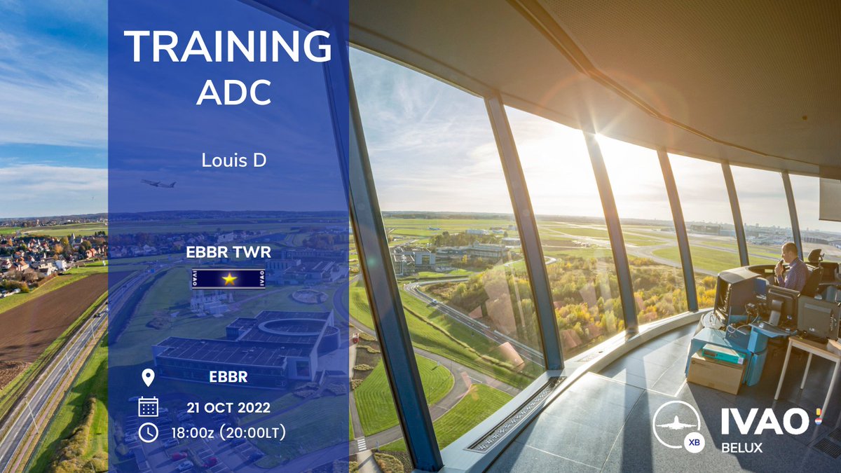 ADC Training notification!
Louis will have his ADC Training on the 21st of October in EBBR.
 🕢 Time frame : 18:00z - 19:00z
🛩️ VFR &amp; IFR ✈️  Local flights highly appreciated!