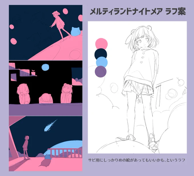 鈴谷アキくんのメルティランドナイトメア歌みた、絵コンテのようななにかです✏️
※画像内に歌詞の解釈を多少左右するかもなメモがあるので、自分の解釈を大事にしたい方は見ない方がいいと思います…! 