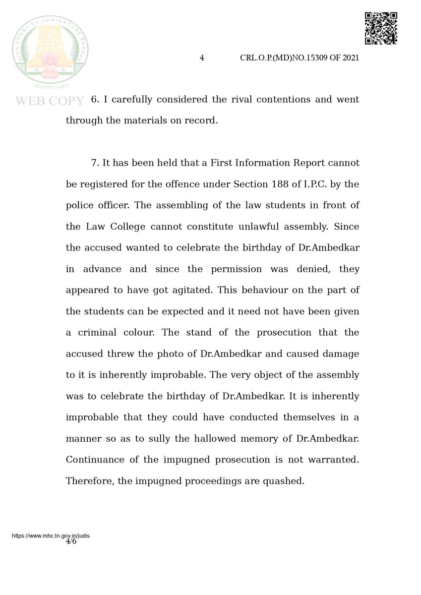 sheiks7007's tweet photo. 1/2
Criminal Original Petition filed under Section 482 Cr.P.C.
praying to direct the respondent/police not to harass the petitioners under
the guise of enquiry pending before the respondent/police. https://t.co/0ekIziOztt