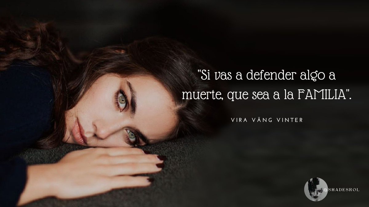 🦁 Ella es Vira Väng Vinter: una chica familiar, protectora y leal que vive en <a href="/ShadesRol/">𝗦𝗛𝗔𝗗𝗘𝗦 𝗥𝗢𝗟</a>

Por su hija MA-TA.

Menciona en RT a aquella persona que, como <a href="/ViragVVang_/">Vira Väng Vinter</a>, lo daría todo por sus seres queridos.

#rol #rolplaying #roleplaying #rolplay #roleplay #roles