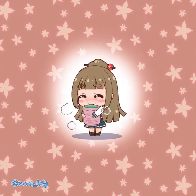 おっきな湯呑みでぽかぽかSD桜#バトガ #バトルガールハイスクール#藤宮桜 