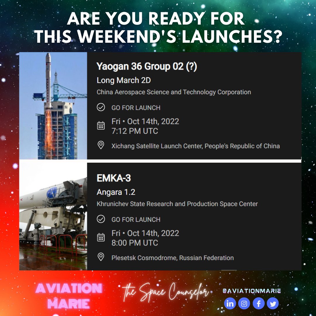 mpgron's tweet image. #spacelaunches Are you ready for this weekend&apos;s launches? 🚀 the future is happening right now 🧑‍🚀🪐
#aviationmarie #thespacecounselor #space #design #spaceexploration #rocket #elonmusk #planet #solarsystem #spacetravel #motivation #spacex #spacelaunches #spacetime #spacelovers