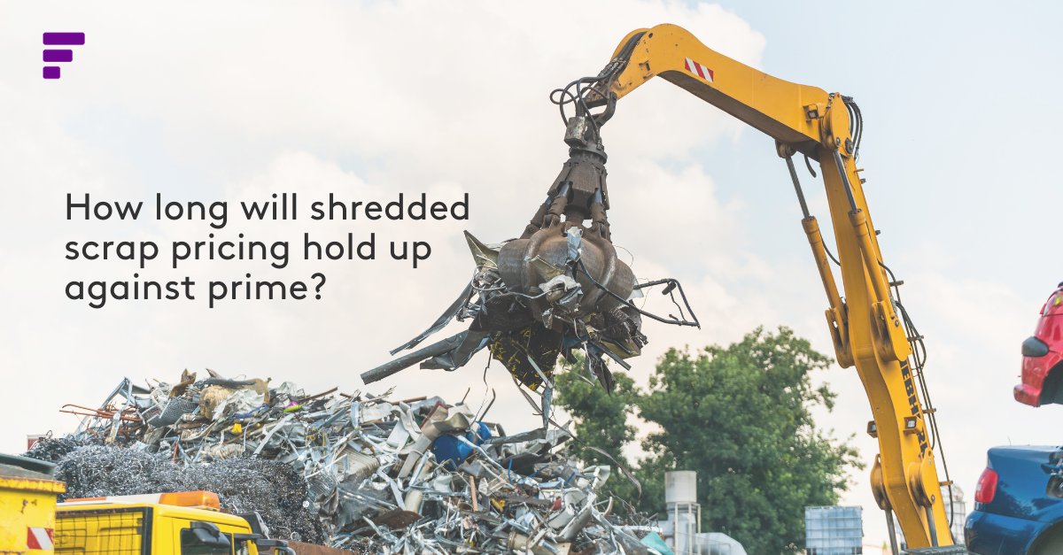 FastmarketsMM's tweet photo. #US #steel #scrap prices are historically high, but the market is now stabilizing. Will the spread between #busheling over #shredded continue to widen beyond historical averages in 2023? Read more: https://t.co/EOuGpNYuFU #FastmarketsMetals #steelrawmaterials #forecast #datastory https://t.co/wxYpwuSzVW