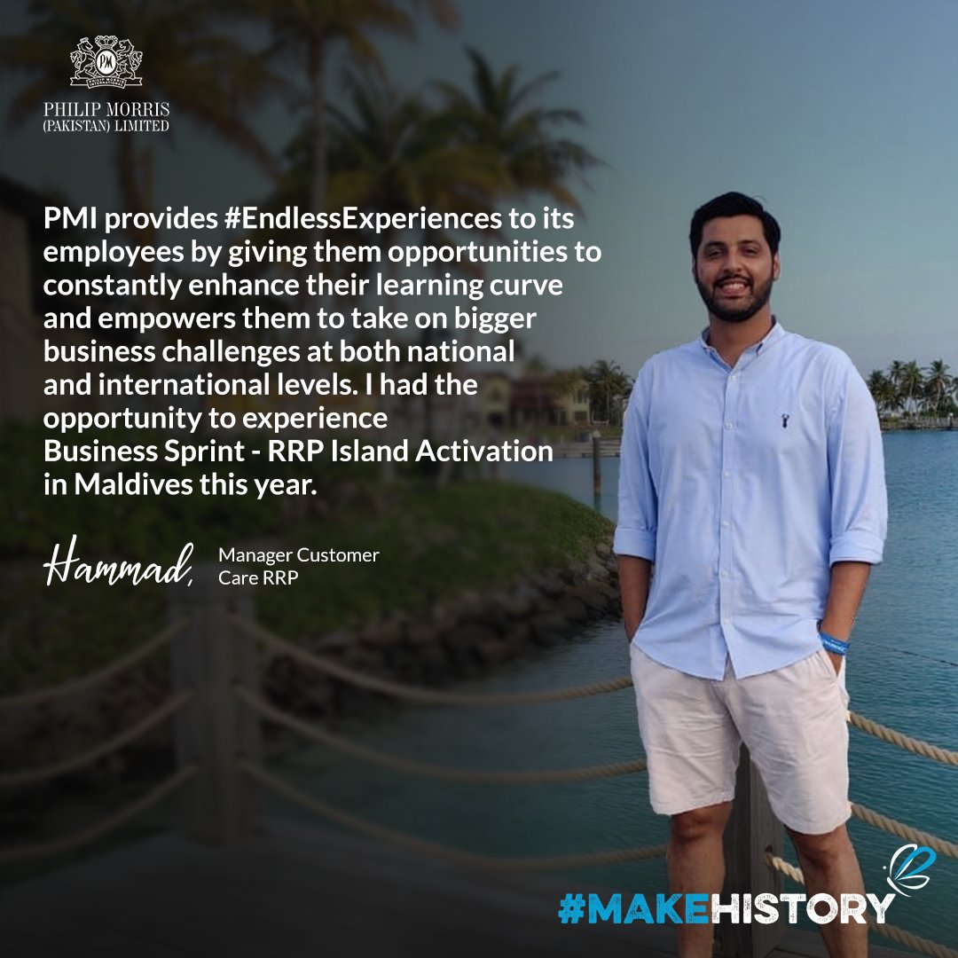PhilipMorrisPk's tweet image. Here at Philip Morris (Pakistan) Limited, we offer #EndlessExperiences

If you are interested in exploring a career with Philip Morris (Pakistan) Limited, click on the link below to share your resume:
pmi.avature.net/PakistanTalent…

#PMI #PMPKL #PhilipMorris