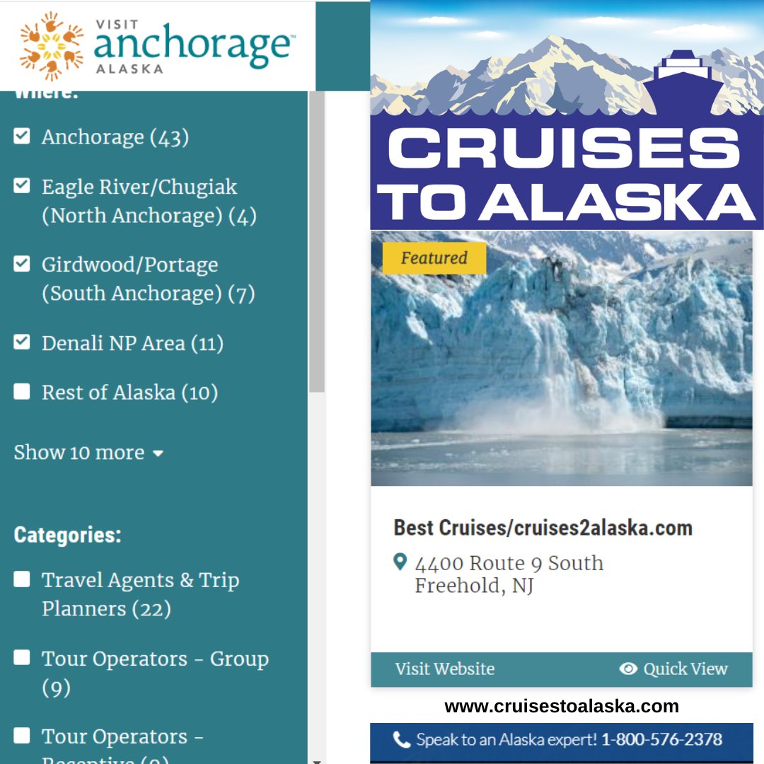 cruisestoalaska's tweet photo. As members of the VISIT ANCHORAGE we're one of the most recognized Alaska Travel Experts in the Northeast! That's a fact!
Call us! 1-800-576-2378
#FactFriday #AlaskaExperts #CruisesToAlaska #Alaska #VisitAlaska #Cruise #Adventure #Explore #Glaciers #NorthernLights #Sail #Cruise https://t.co/PGXIikkPvt