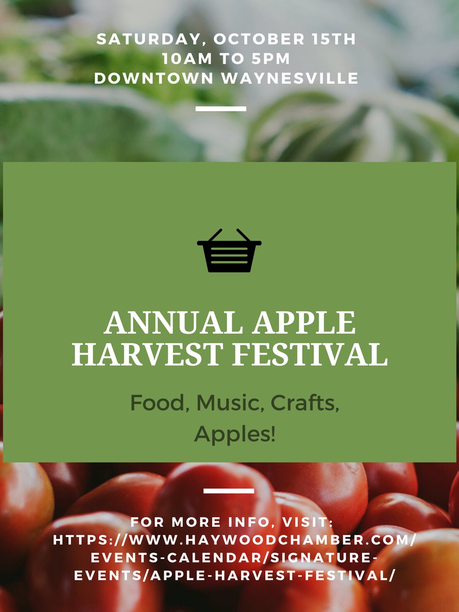 LyndaBennett's tweet photo. This is the 35th year for the Apple Harvest Festival in Waynesville!  Will you be there this weekend?
#BHGRE #realestate #home #selling #buying https://t.co/CyAOm6sBRY