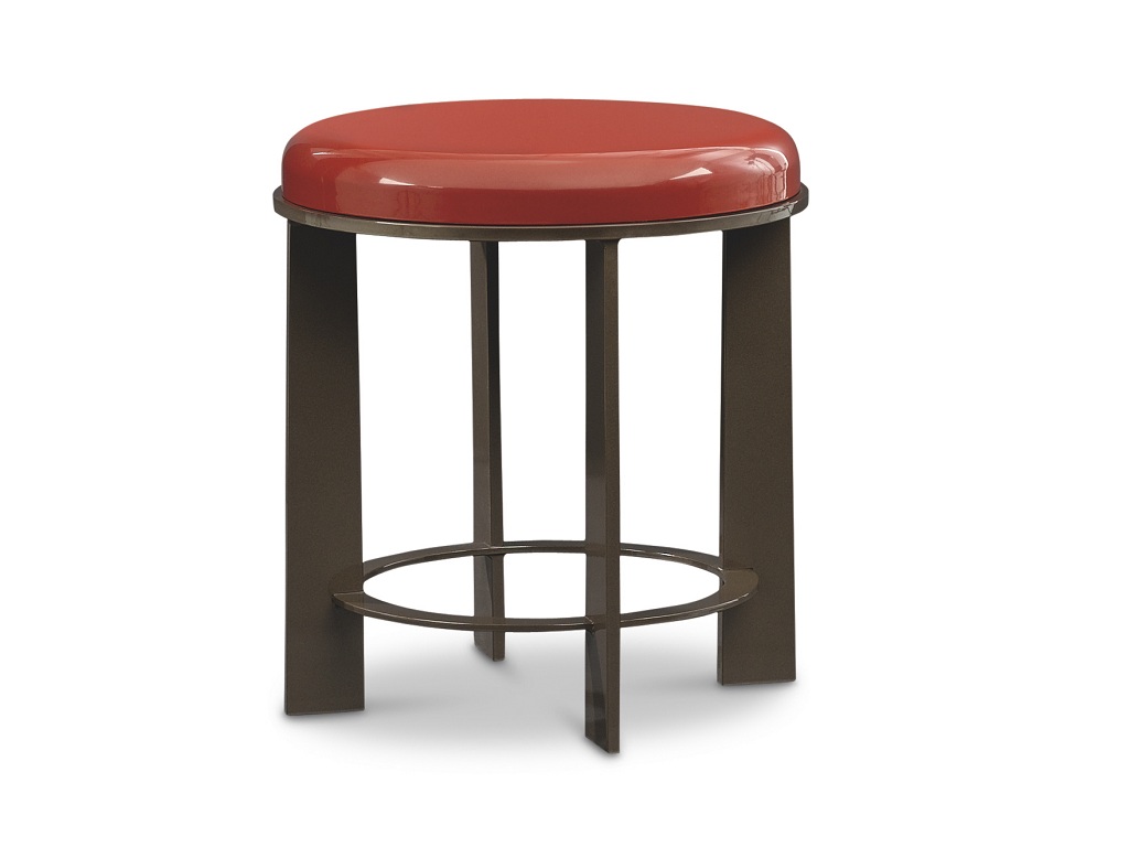 A stool from Kinkou collection - Bolier designed by Jiun Ho with bronze powder coat and red lacquer finishes. #stool #deccafurniture #interiordesign #luxuryfurniture #bespoke #jiunho #luxurydesign