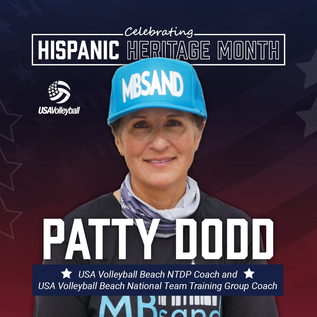 Patty Dodd coaches USA Volleyball Beach NTDP and the Beach National Team Training Group. She played on the Colombian indoor national team and was a 2x All-American at UCLA. She was a 16 year beach pro and is a member of the Beach Volleyball Hall of Fame. #HispanicHeritageMonth