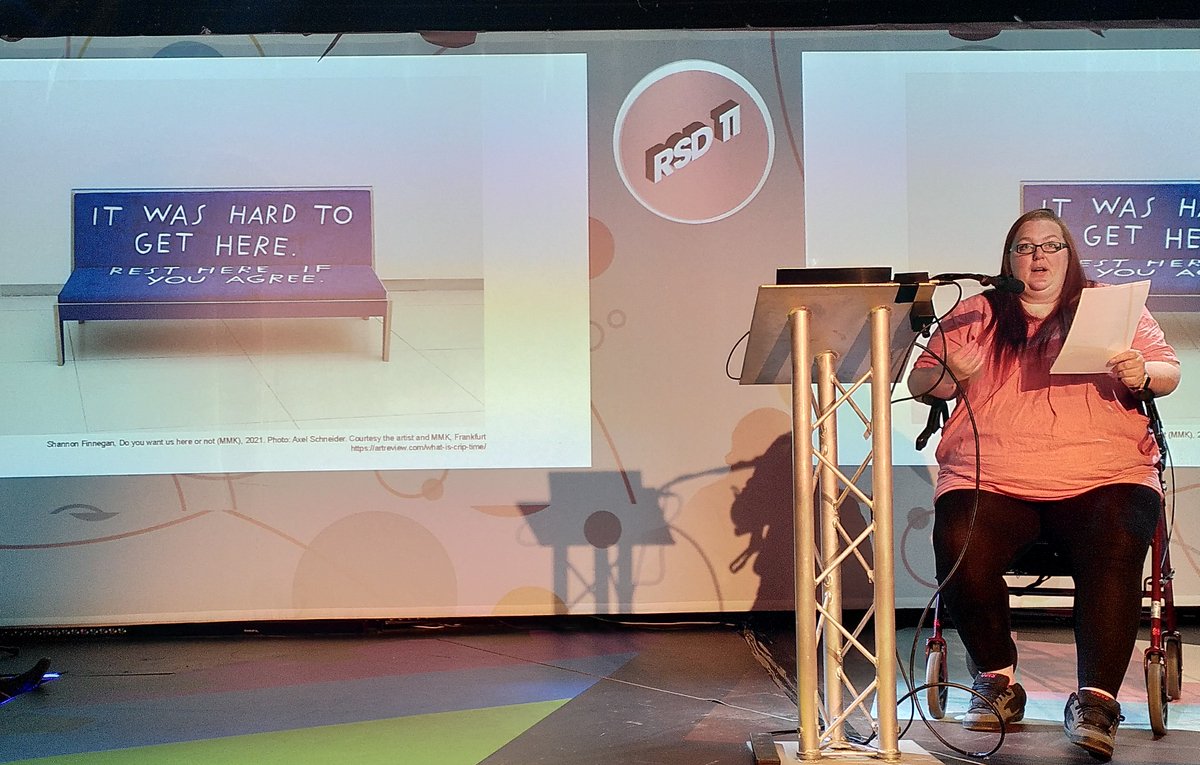 <a href="/ChantalSpencer_/">Chantal Spencer (she/her)</a> reflecting on time-as-labour, crip time and culture, the systemic oppression in design research, and the need to rethink research methodologies. #RSD11