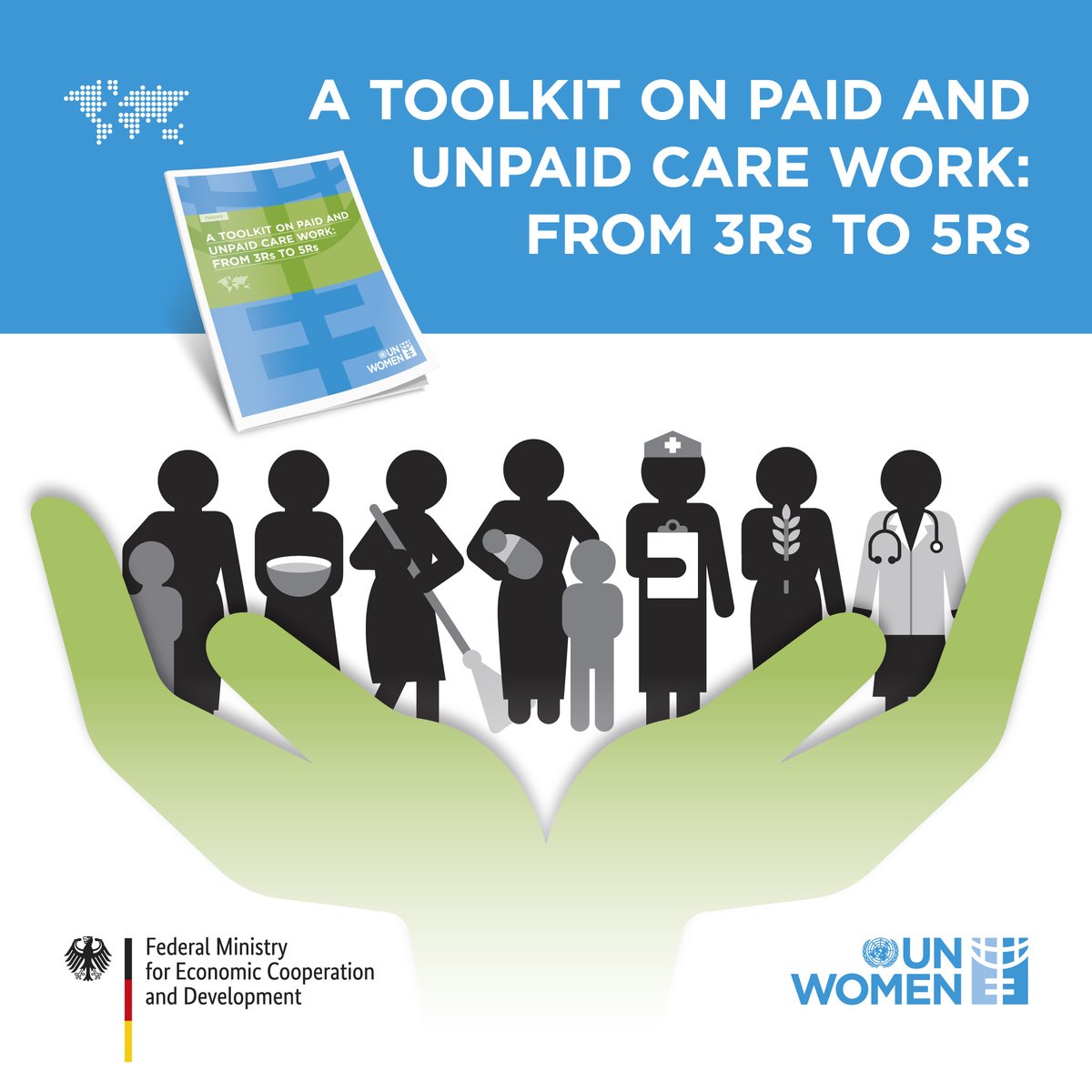 Women & girls spend 3 times as much time as men & boys on unpaid care work. The new Care Toolkit, produced by @UN_Women and Germany during its G7 presidency, compiles resources to help guide different actors working on care. ow.ly/yLQF50L94ua