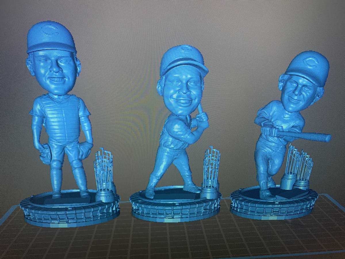 RVA_Bobbles's tweet photo. Daydreaming on a massive Big Red Machine project!? 9 total pieces, 10” tall w/ WS trophies! @AGPBobbleheads @UncleJessy4Real @SniperBobble @BobbleDeNiro @baseballinpix @RedsMuseum @CSASHOWS @PeteRose_14 @JohnnyBench_5 #bobblehead #bobbleaddict #custombobble #bigredmachine https://t.co/xPRiFO4w1z