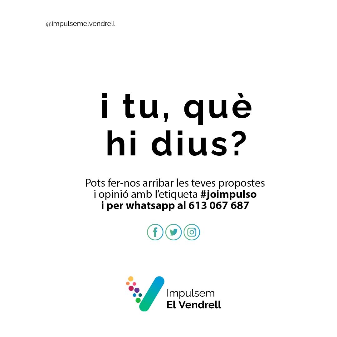 impulsemelV's tweet photo. 🚀 Els models s'han d'adaptar als nous temps, i la Fira de Santa Teresa, més que centenària, també ho hauria de fer!
No perdem l'essència, però sí recuperem-ne la seva vitalitat!
I tu, què hi dius? T'escoltem!
#impulsemelvendrell #elvendrell https://t.co/6obVg9P4bv