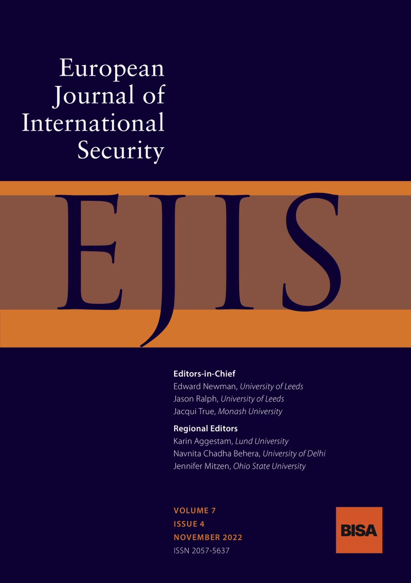 NEW @EJIntSec issue is #OpenAccess, free for all until end of November! Browse articles by @vaibhavashetty, @laramimi, @Tom_Gregory, @EliseFeron1, @jencthomson and many more... Read more at: ow.ly/QMhi50L79QZ @CUP_PoliSci @UDPOSCIR @JasonRalph4 @JacquiTrue @ProfTedNewman