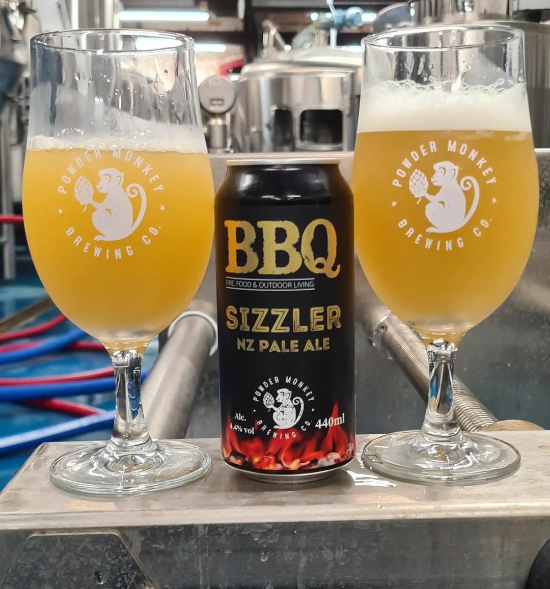 Pre and post filtration. Our collaboration with @thebbqmag 'Sizzler' is looking 👌🐒🍺