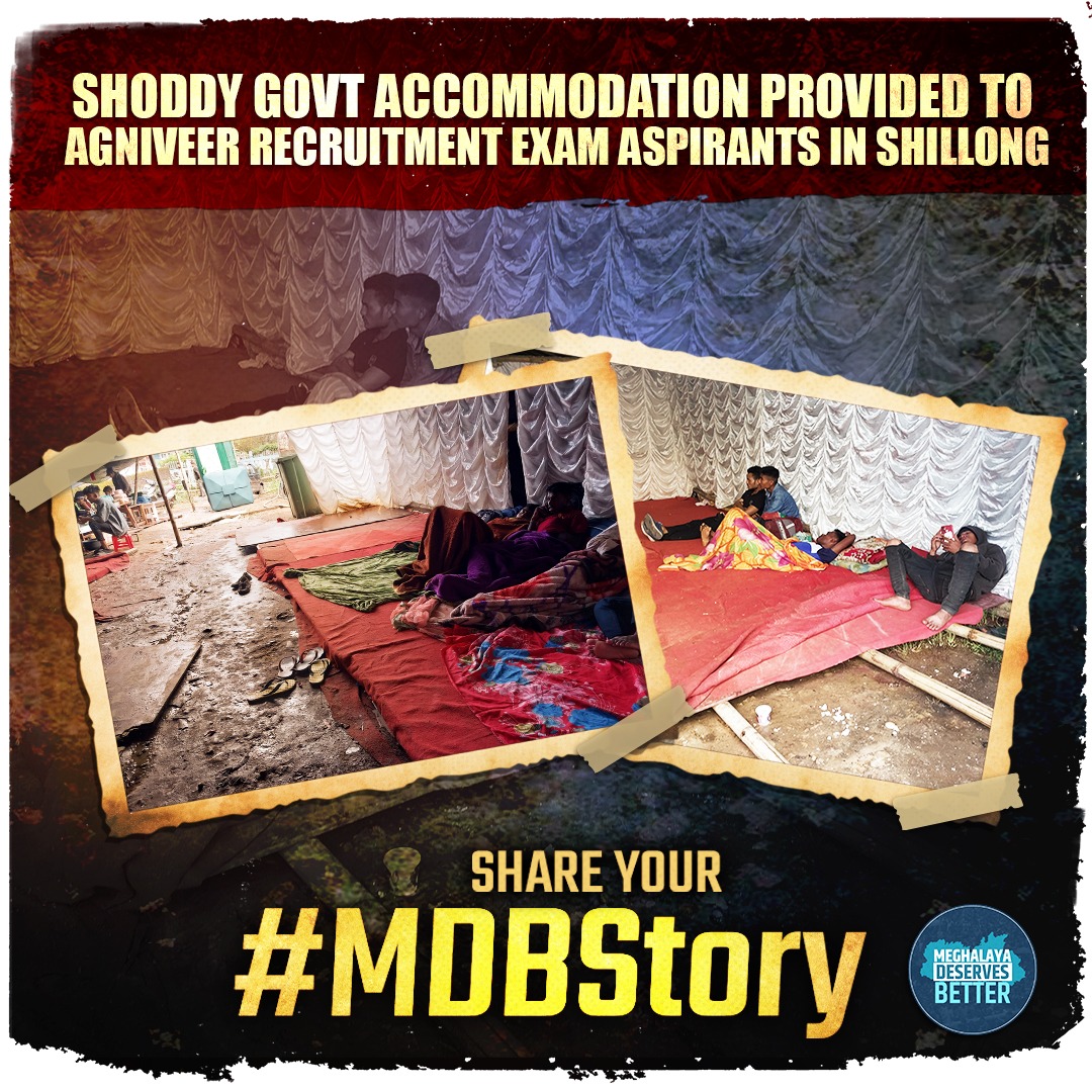 MeghalayaBetter's tweet photo. The Agniveer aspirants have been provided such shoddy quarters by the govt. 

If you have come across any such issue, take a picture or video and upload it on your Twitter account with #MDBStory.

Your story will be featured on ours'!

#MeghalayaDeservesBetter #agniveer https://t.co/mcftdUHHSx