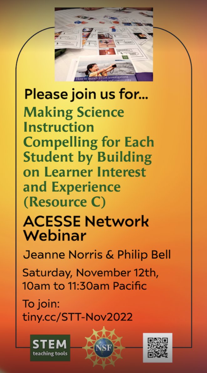 STEMTeachTools's tweet photo. ✨Pls RT #ngsschat & #nstachat ✨
ANNOUNCING: Another #SciEd STEM Teaching Tools Saturday PL opportunity!
Join us on 11/12 to discuss how to design cultural formative assessment that engages ALL learners in science.
Sign up: https://t.co/HofcL6oQer
10am PST
12pm CST
1pm EST https://t.co/1OC7fRO4p7