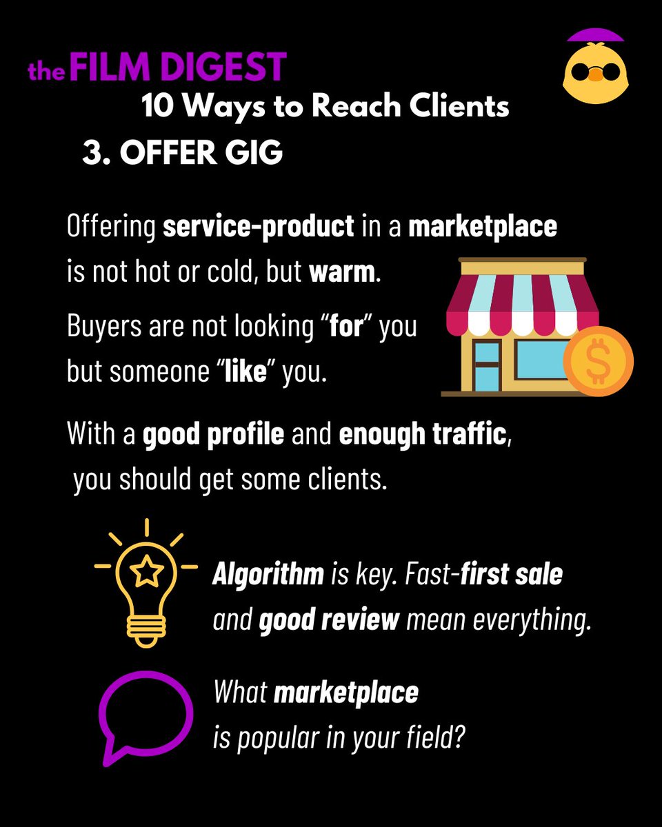 TheFilmDigest's tweet photo. * algorithm is key. Fast first sale and good review mean everything.

 ** What marketplace is popular in your field?

#fiverrgig #upworksuccess #Smartcat #99designs #bandcamp
#10WaysToReachClients
#TheFilmDigest #TFD #Ectaymech https://t.co/LdtaC0v128