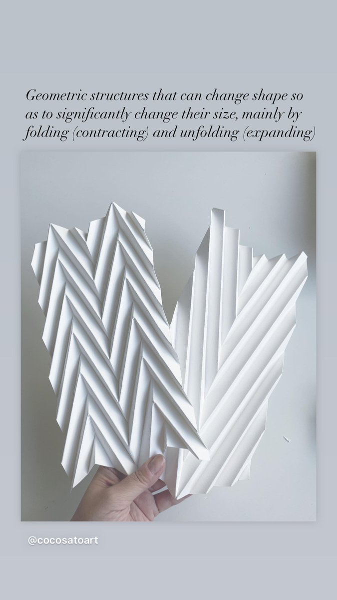 I can’t wait to show you how origami concept is inspiring scientists and engineers to design deployable structures - structures that can change shape so as to significantly change their size, mainly by folding (contracting) and unfolding (expanding).