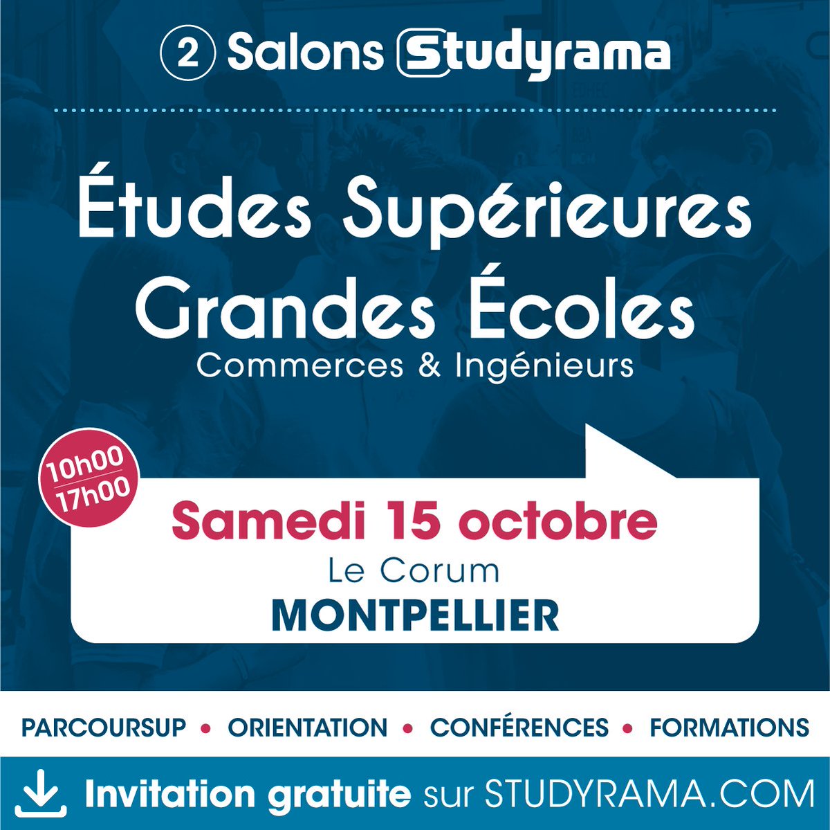 La Faculté des Sciences sera présente demain au salon Studyrama de 10h à 17h au Corum.
Venez découvrir l'offre de formation de la FdS que vous soyez lycéen ou étudiant.

formations.umontpellier.fr/fr/faculte-des…

A demain !!

<a href="/acmontpellier/">Académie Montpellier</a>