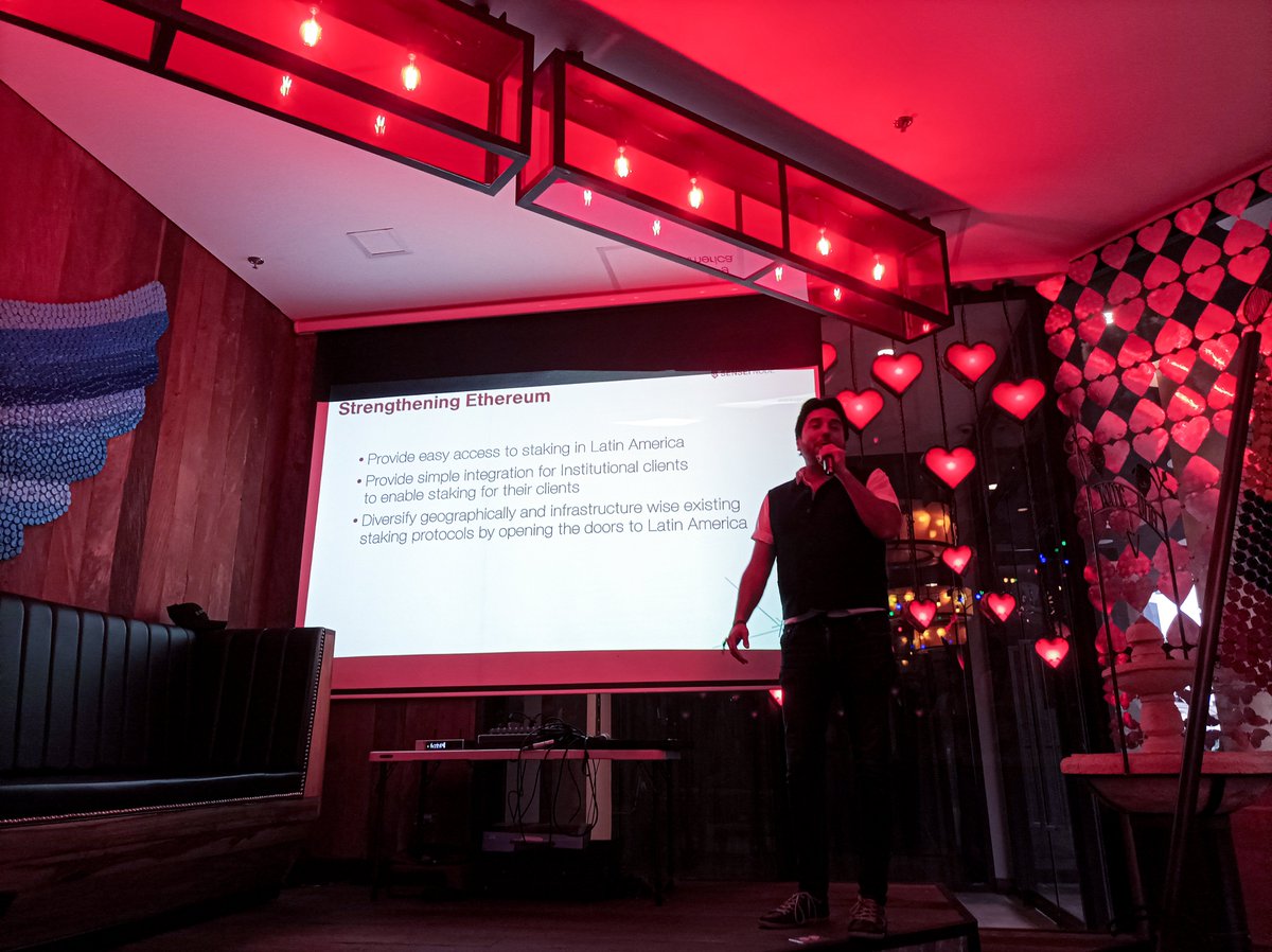 SenseiNode's tweet photo. En el contexto de @EFDevcon #DevConBogota presentamos ayer SenseiStake: nuestra plataforma de staking non custodial con validadores de ETH 2.0 distribuidos en América Latina. 🌎✨

@pablolarguia @nachoroizman @Forkland93 @jesus_chitty @rbenzaquen https://t.co/zA0VCPde06