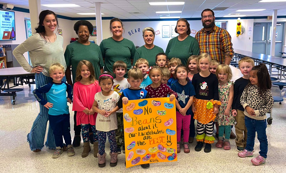 “No Beans about it our Lunch ladies are the best”<a href="/nebo_bear_den/">Nebo Elem. School</a> <a href="/McDowell590/">McDowell Co Schools</a> #NSLW22 #NationalSchoolLunchWeek
