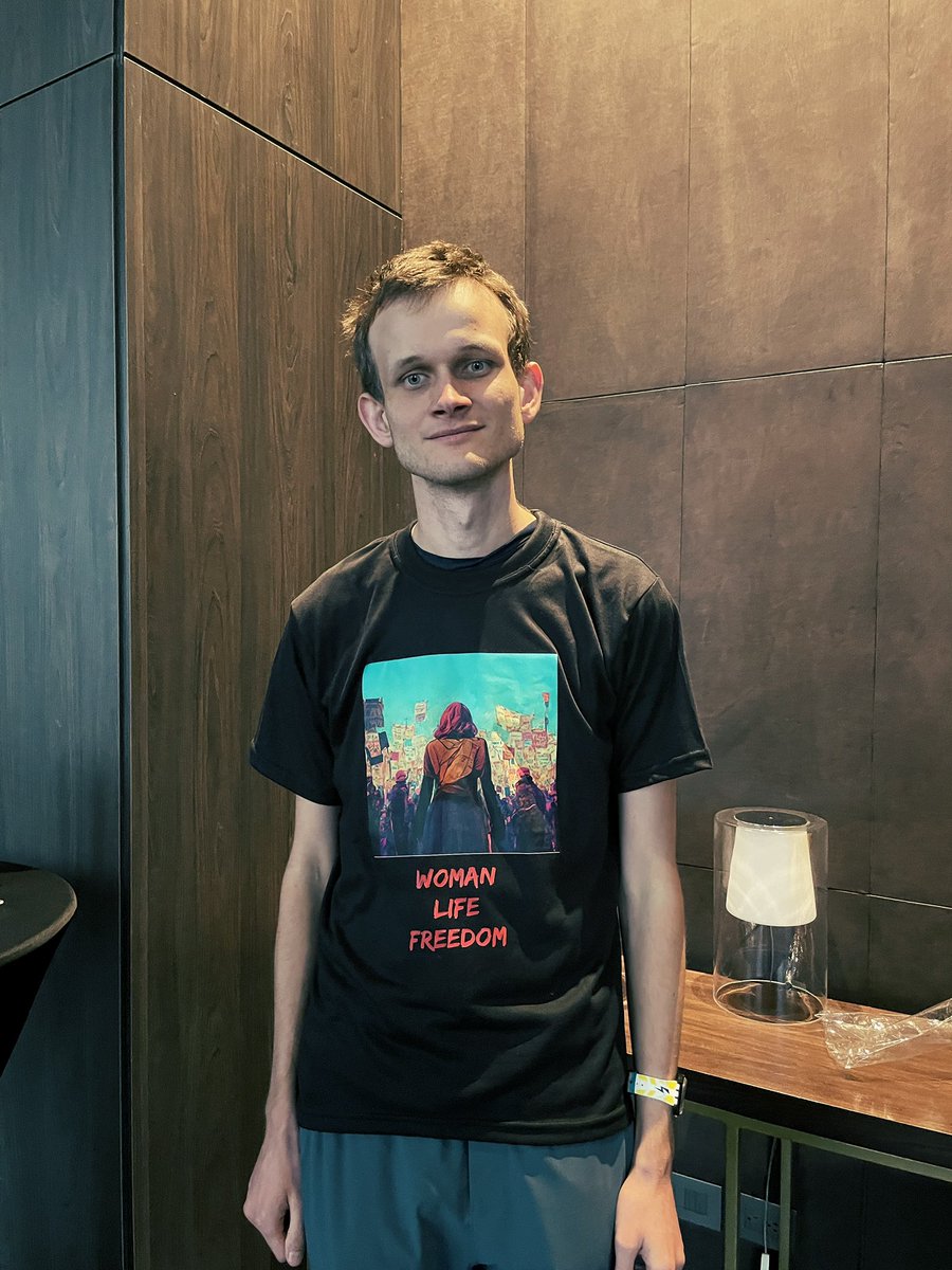Today at #DevCon, we’re showing our support for Iranian women, developers and people who were killed or arrested in the recent days. Spread the word please.

📍1:00pm | First floor, next to DevCon banner

Thank you <a href="/VitalikButerin/">vitalik.eth</a> for supporting this movement. #MahsaAmini